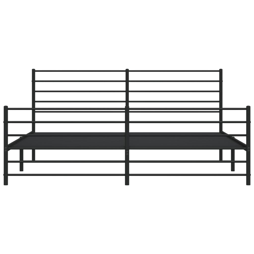 Bedframe met hoofd- en voeteneinde metaal zwart 200x200 cm is nu te koop bij PeponiXL, paradijselijk wonen!