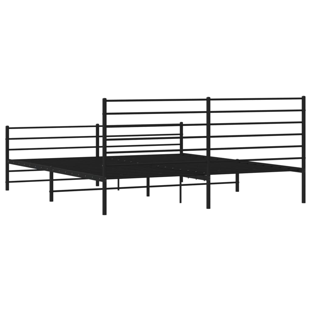 Bedframe met hoofd- en voeteneinde metaal zwart 200x200 cm is nu te koop bij PeponiXL, paradijselijk wonen!