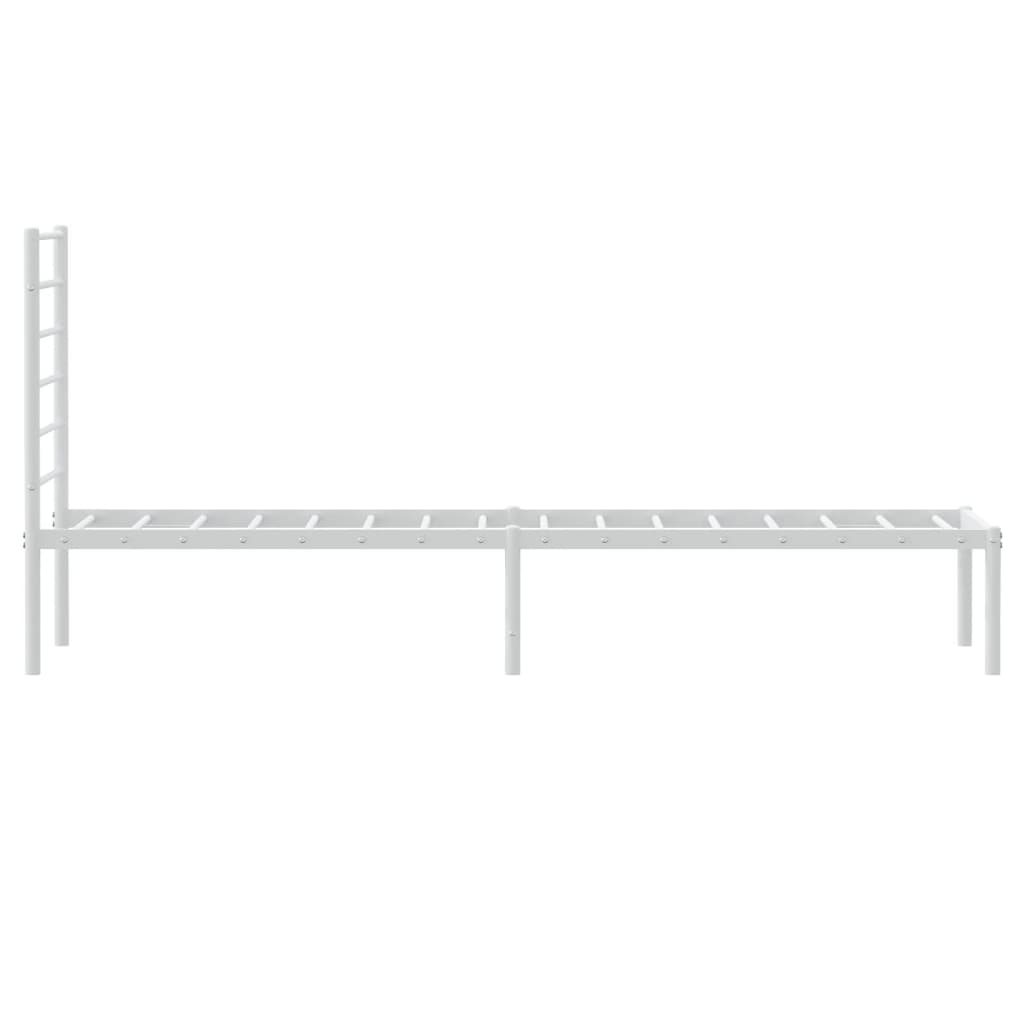 Bedframe met hoofdbord zonder matras metaal wit 75x190 cm is nu te koop bij PeponiXL, paradijselijk wonen!