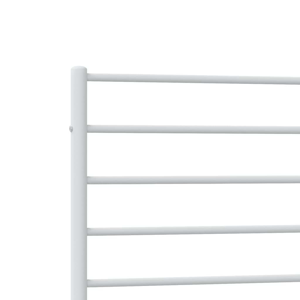 Bedframe met hoofdbord zonder matras metaal wit 75x190 cm is nu te koop bij PeponiXL, paradijselijk wonen!