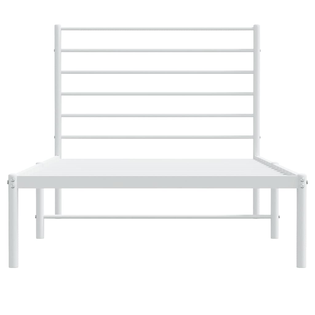 Bedframe met hoofdbord metaal wit 107x203 cm is nu te koop bij PeponiXL, paradijselijk wonen!
