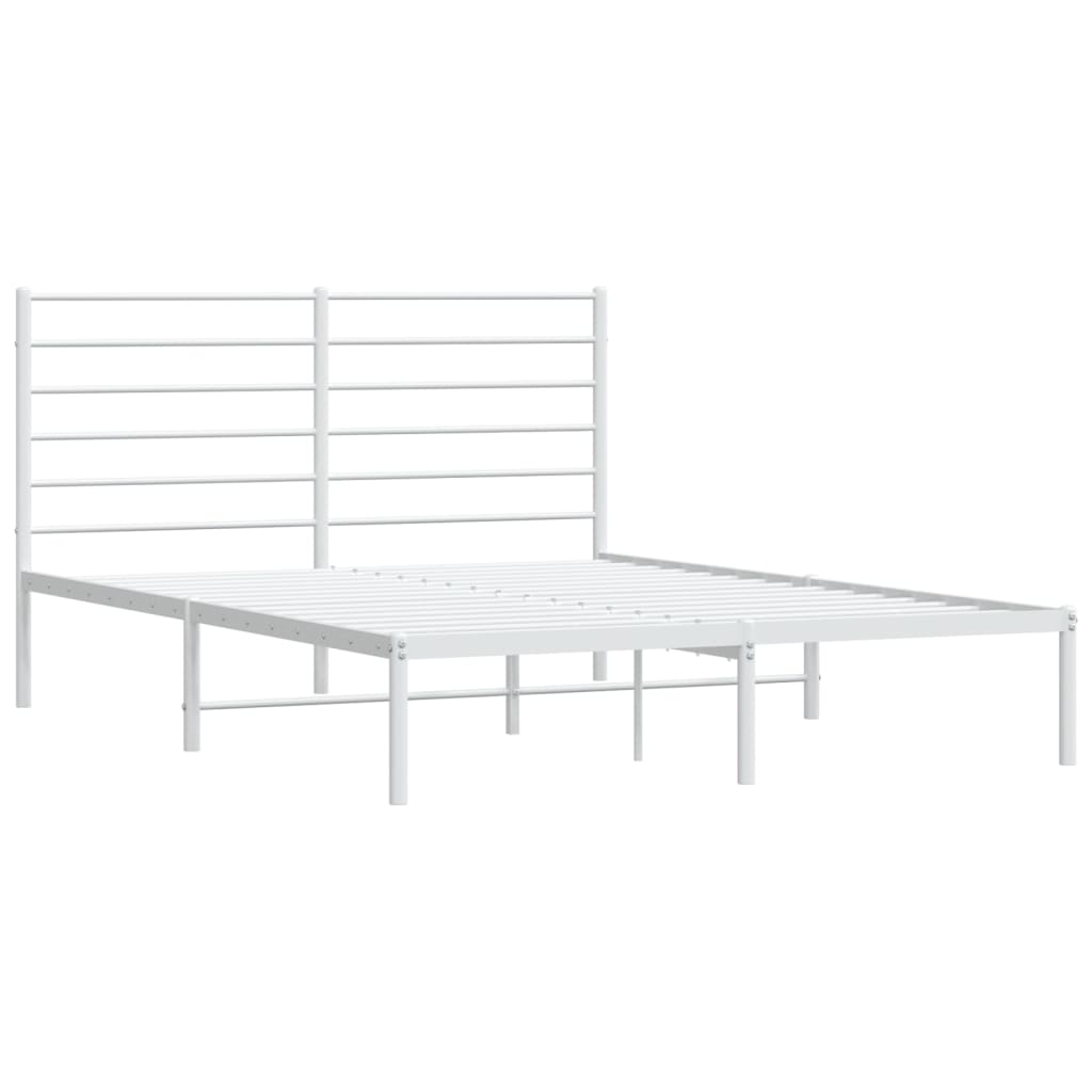 Bedframe met hoofdbord metaal wit 120x200 cm is nu te koop bij PeponiXL, paradijselijk wonen!