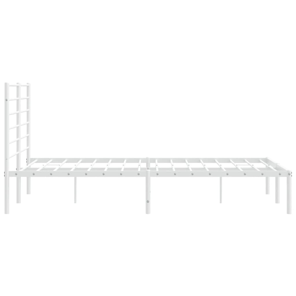 Bedframe met hoofdbord metaal wit 120x200 cm is nu te koop bij PeponiXL, paradijselijk wonen!