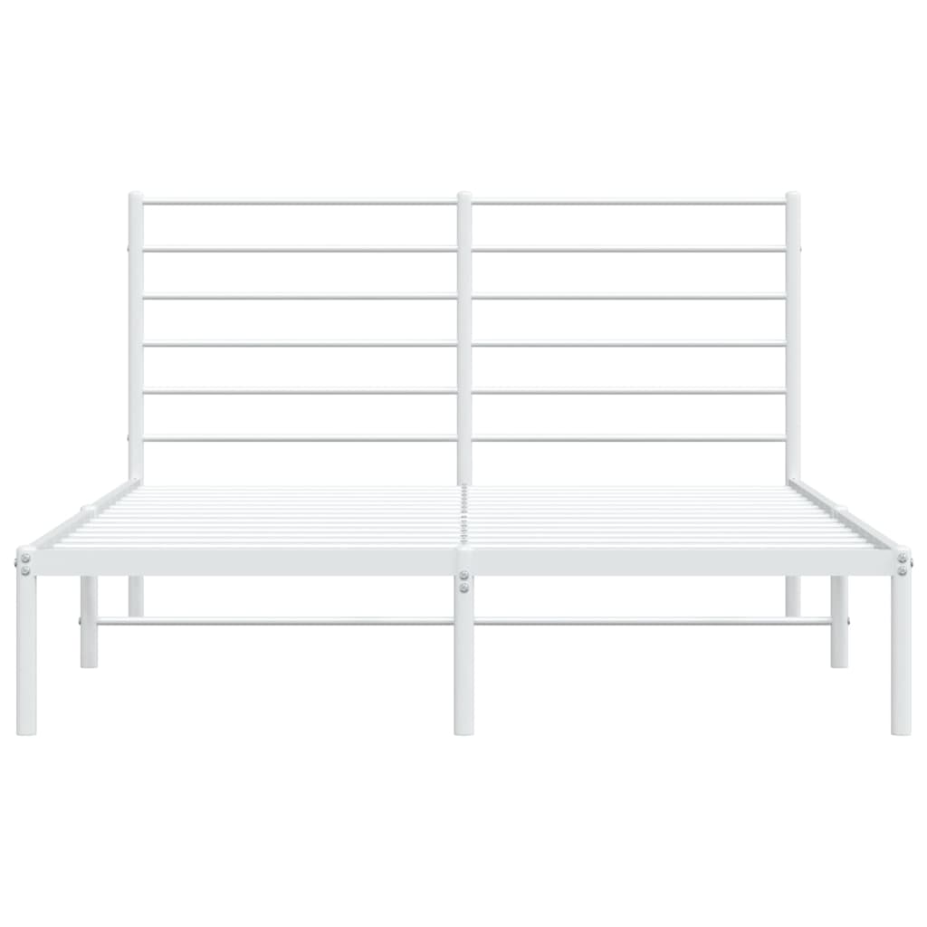 Bedframe met hoofdbord metaal wit 140x200 cm is nu te koop bij PeponiXL, paradijselijk wonen!