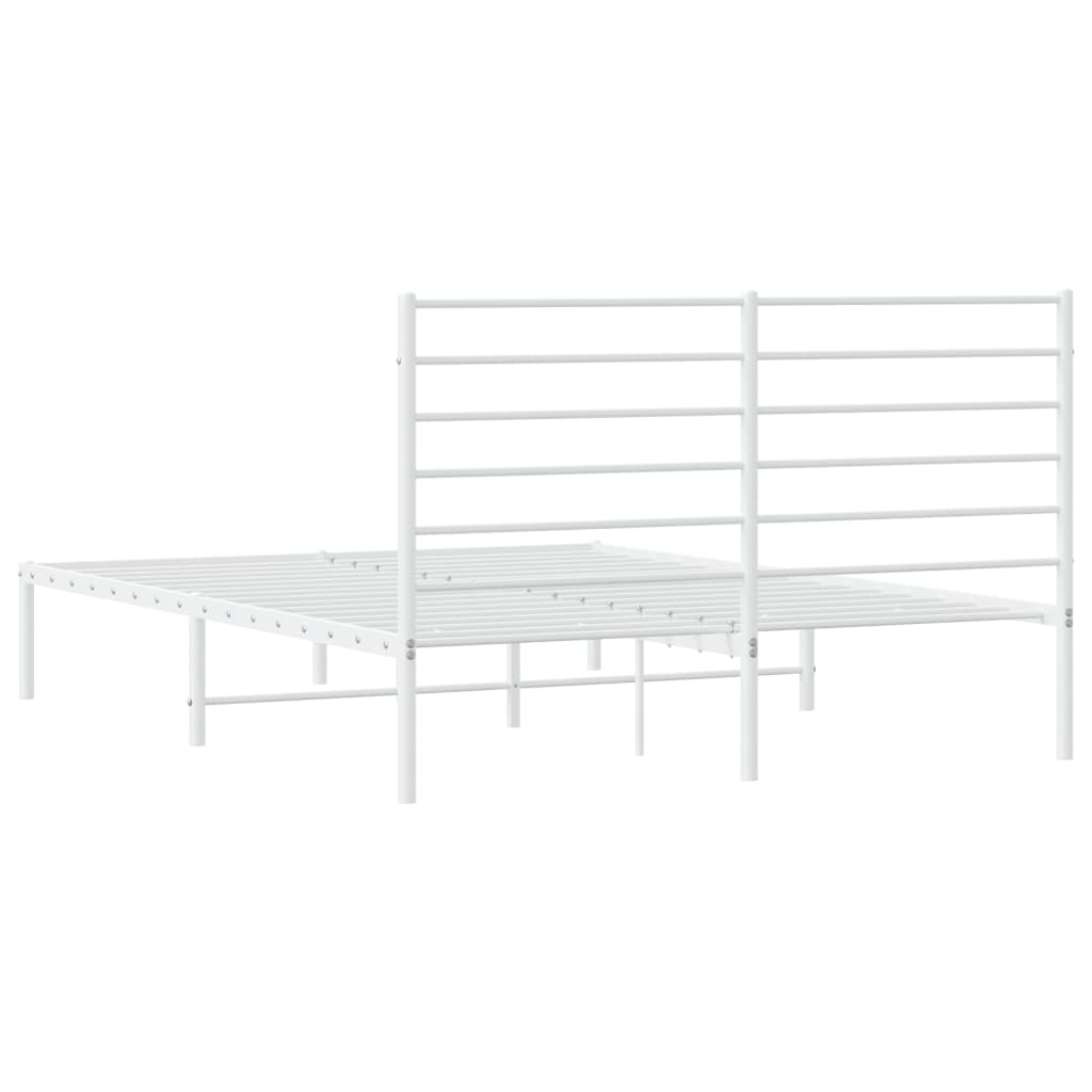 Bedframe met hoofdbord metaal wit 140x200 cm is nu te koop bij PeponiXL, paradijselijk wonen!