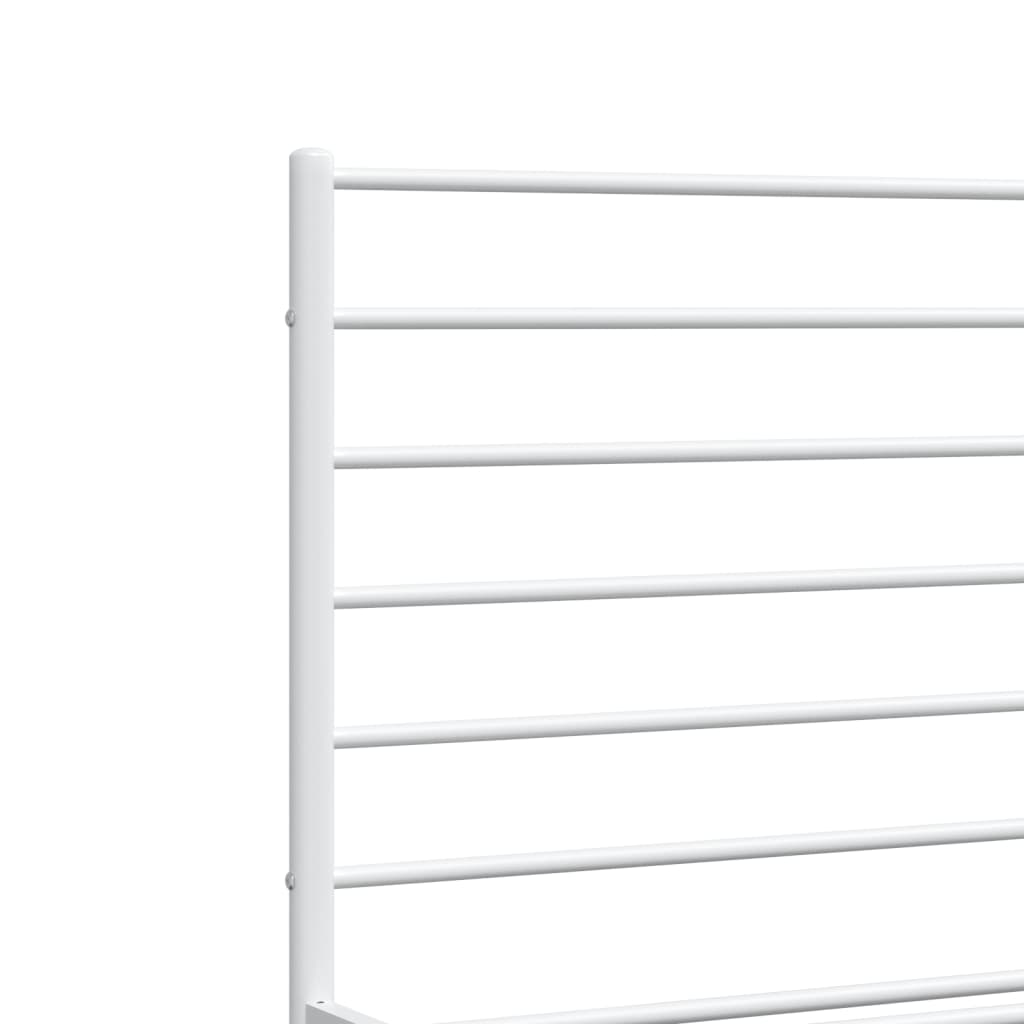 Bedframe met hoofdbord metaal wit 140x200 cm is nu te koop bij PeponiXL, paradijselijk wonen!