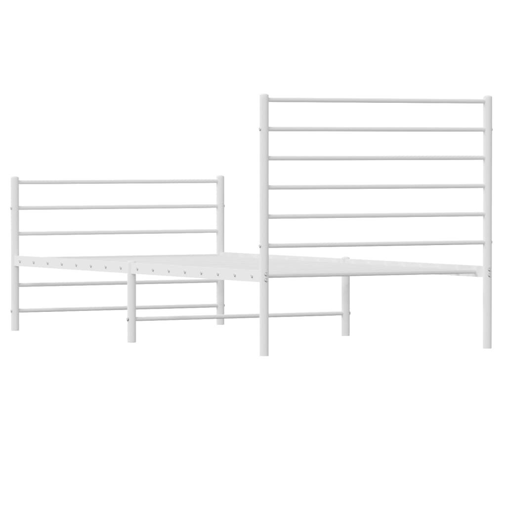 Bedframe met hoofd- en voeteneinde metaal wit 107x203 cm is nu te koop bij PeponiXL, paradijselijk wonen!