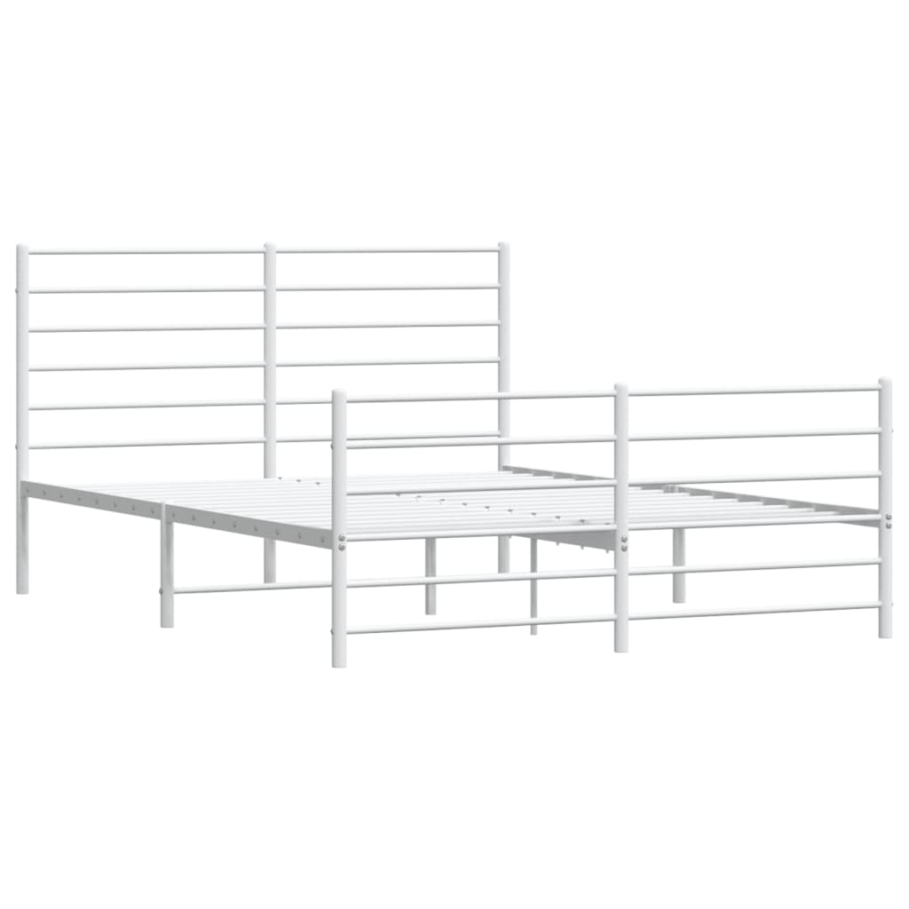 Bedframe met hoofd- en voeteneinde metaal wit 140x190 cm is nu te koop bij PeponiXL, paradijselijk wonen!