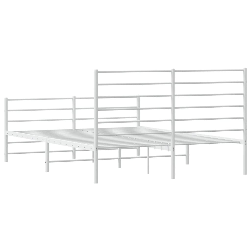 Bedframe met hoofd- en voeteneinde metaal wit 140x190 cm is nu te koop bij PeponiXL, paradijselijk wonen!