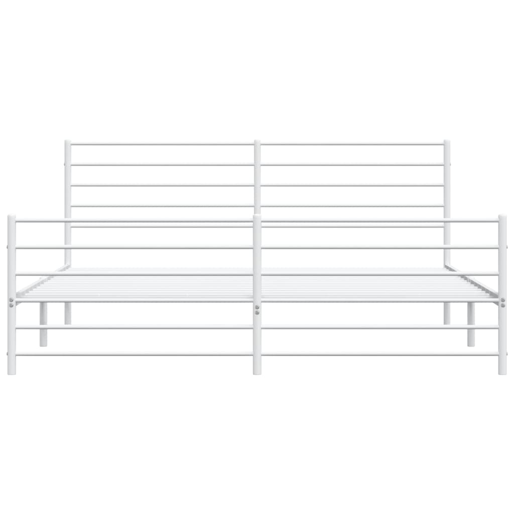 Bedframe met hoofd- en voeteneinde metaal wit 200x200 cm is nu te koop bij PeponiXL, paradijselijk wonen!