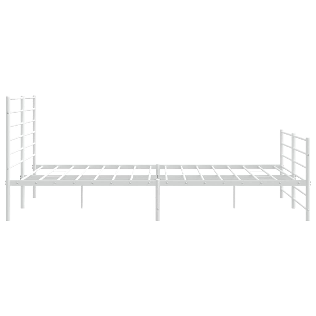 Bedframe met hoofd- en voeteneinde metaal wit 200x200 cm is nu te koop bij PeponiXL, paradijselijk wonen!
