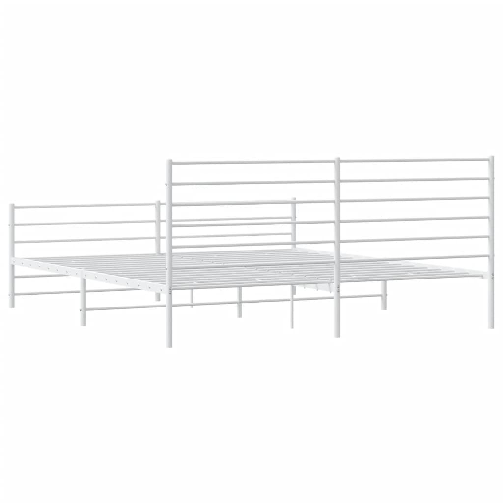 Bedframe met hoofd- en voeteneinde metaal wit 200x200 cm is nu te koop bij PeponiXL, paradijselijk wonen!