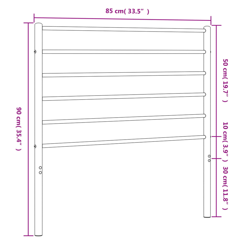 Vervangend hoofdbord metaal wit 80 cm is nu te koop bij PeponiXL, paradijselijk wonen!