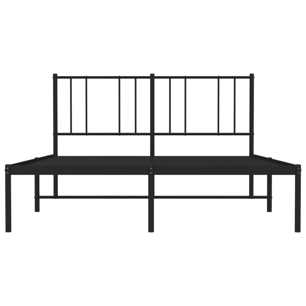 Bedframe met hoofdbord metaal zwart 120x200 cm is nu te koop bij PeponiXL, paradijselijk wonen!