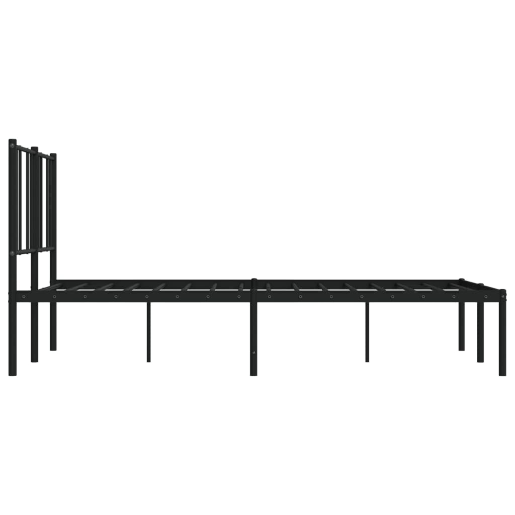 Bedframe met hoofdbord metaal zwart 120x200 cm is nu te koop bij PeponiXL, paradijselijk wonen!