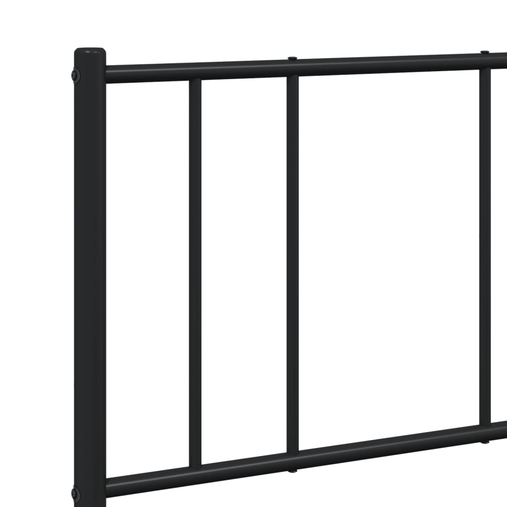 Bedframe met hoofdbord metaal zwart 150x200 cm is nu te koop bij PeponiXL, paradijselijk wonen!