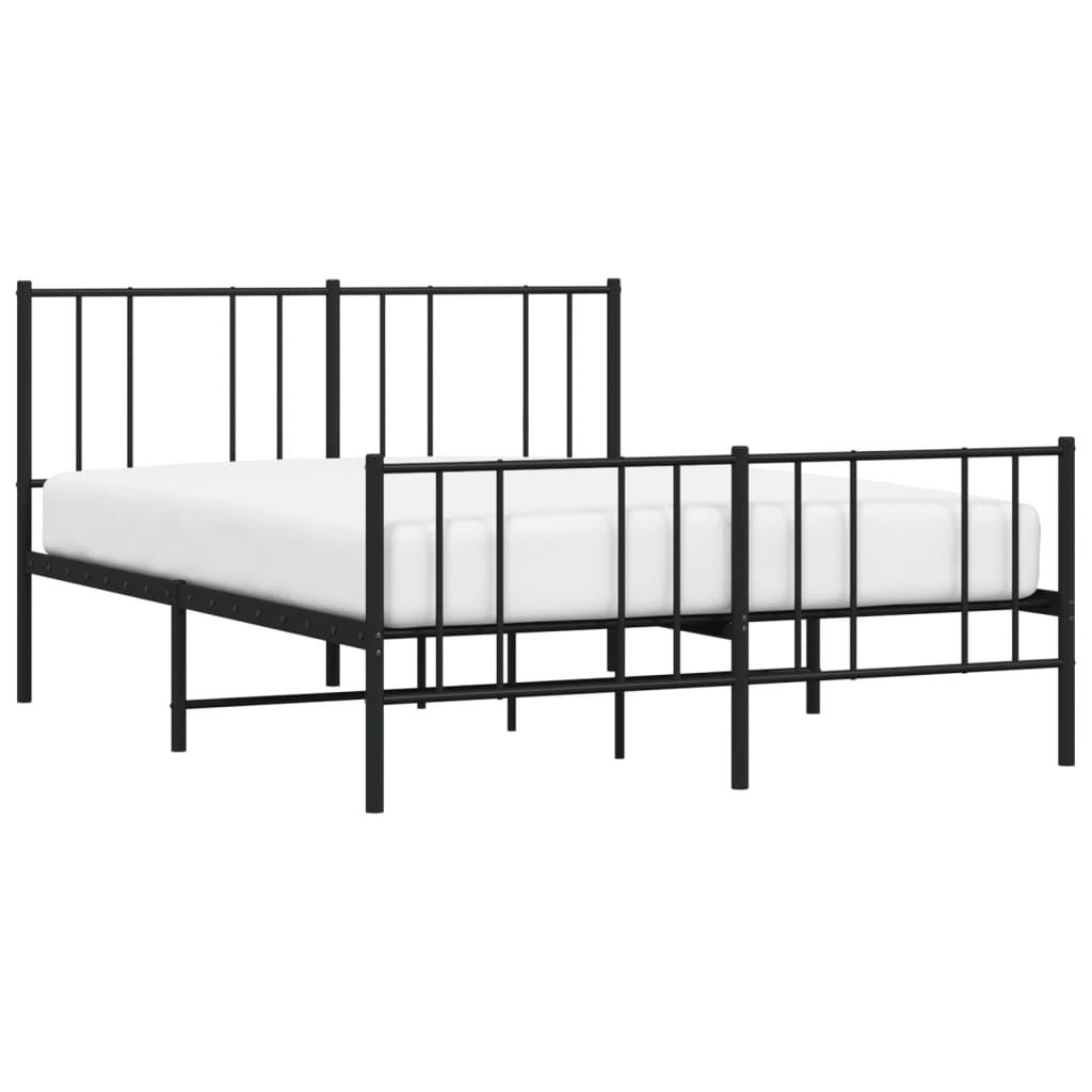 Bedframe met hoofd- en voeteneinde metaal zwart 120x190 cm is nu te koop bij PeponiXL, paradijselijk wonen!