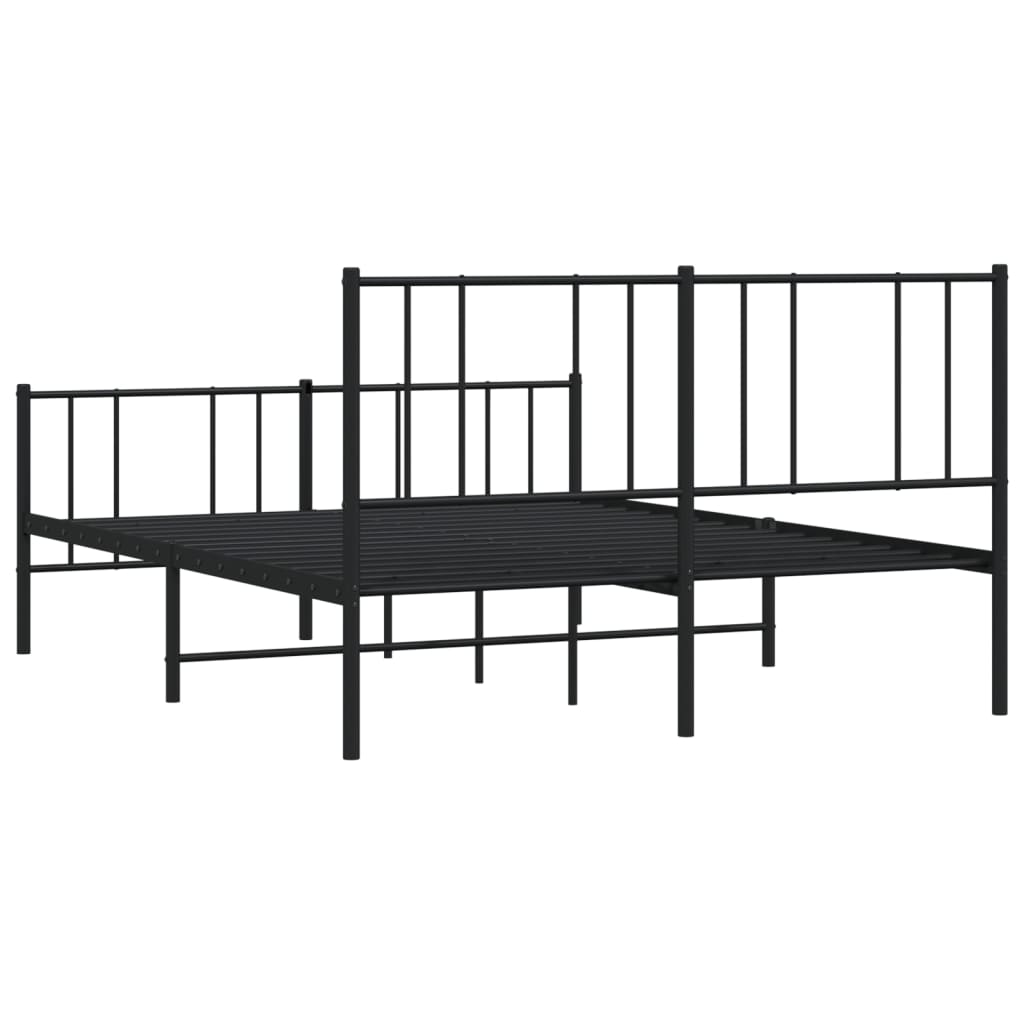 Bedframe met hoofd- en voeteneinde metaal zwart 120x190 cm is nu te koop bij PeponiXL, paradijselijk wonen!