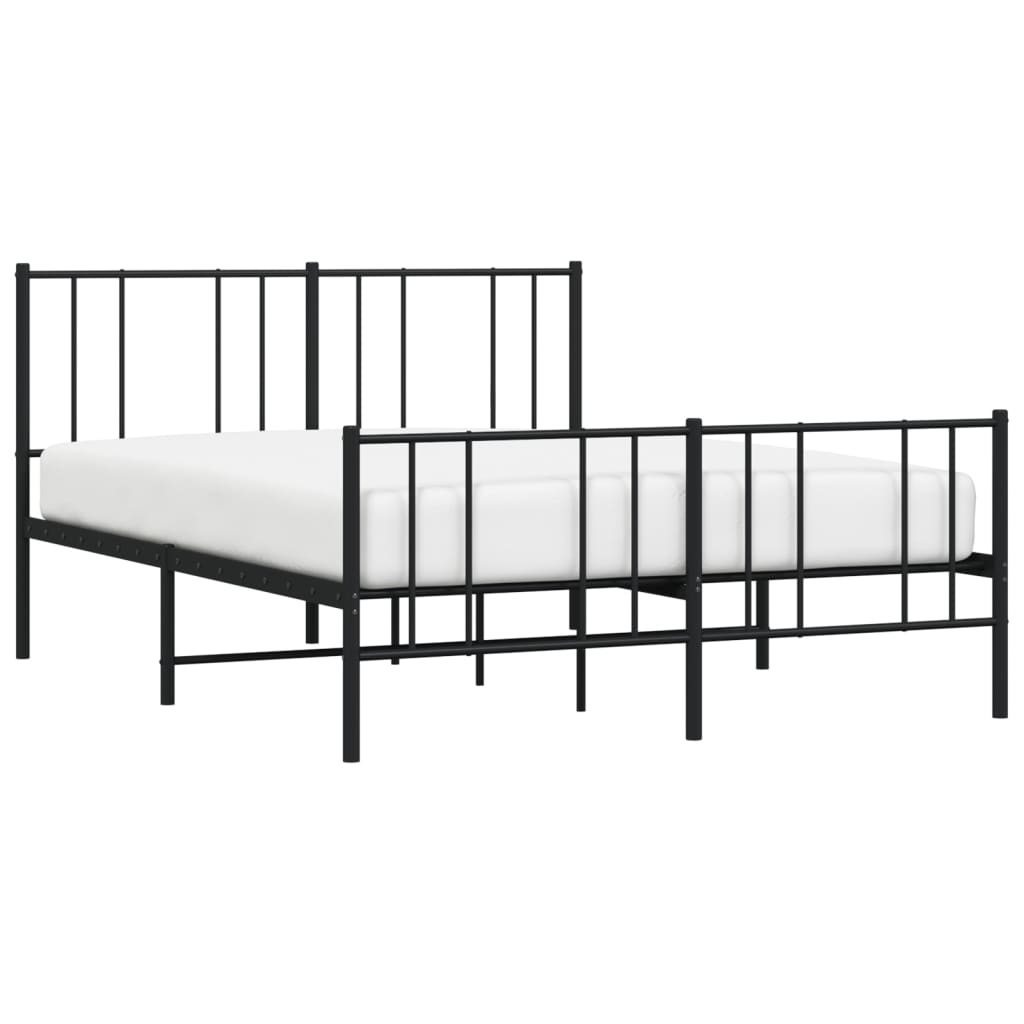 Bedframe met hoofd- en voeteneinde metaal zwart 120x200 cm is nu te koop bij PeponiXL, paradijselijk wonen!