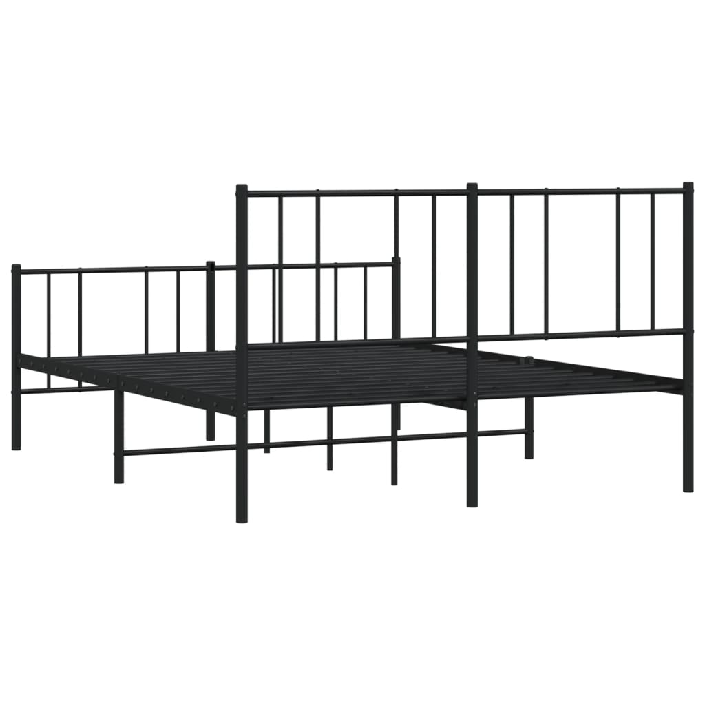 Bedframe met hoofd- en voeteneinde metaal zwart 120x200 cm is nu te koop bij PeponiXL, paradijselijk wonen!