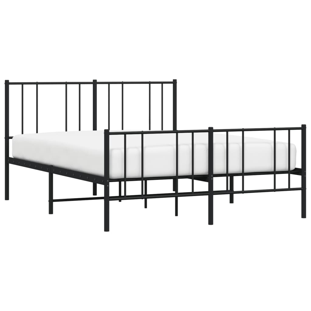 Bedframe met hoofd- en voeteneinde metaal zwart 140x190 cm is nu te koop bij PeponiXL, paradijselijk wonen!