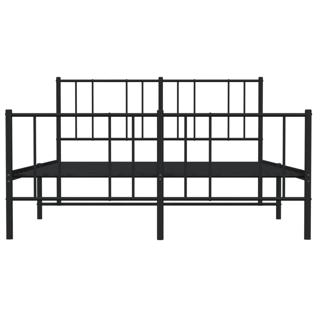 Bedframe met hoofd- en voeteneinde metaal zwart 140x190 cm is nu te koop bij PeponiXL, paradijselijk wonen!