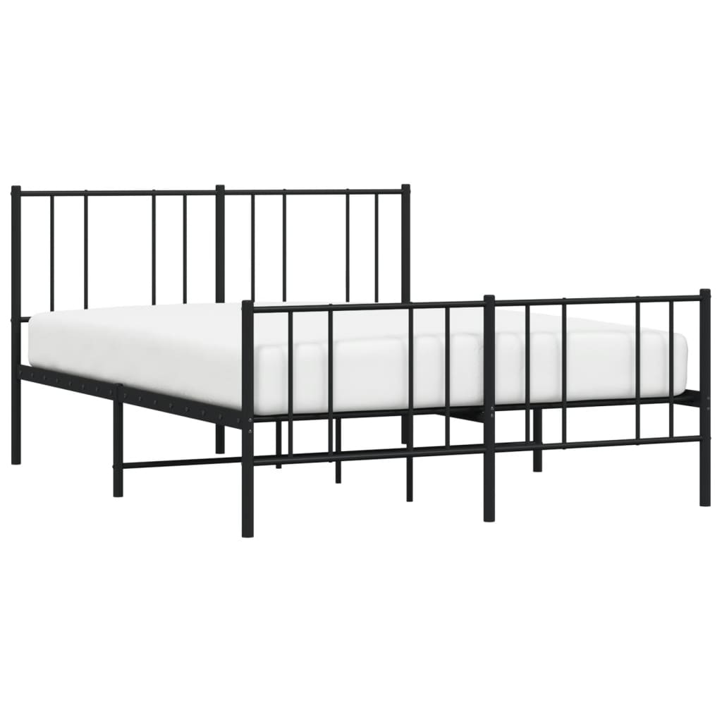 Bedframe met hoofd- en voeteneinde metaal zwart 140x200 cm is nu te koop bij PeponiXL, paradijselijk wonen!