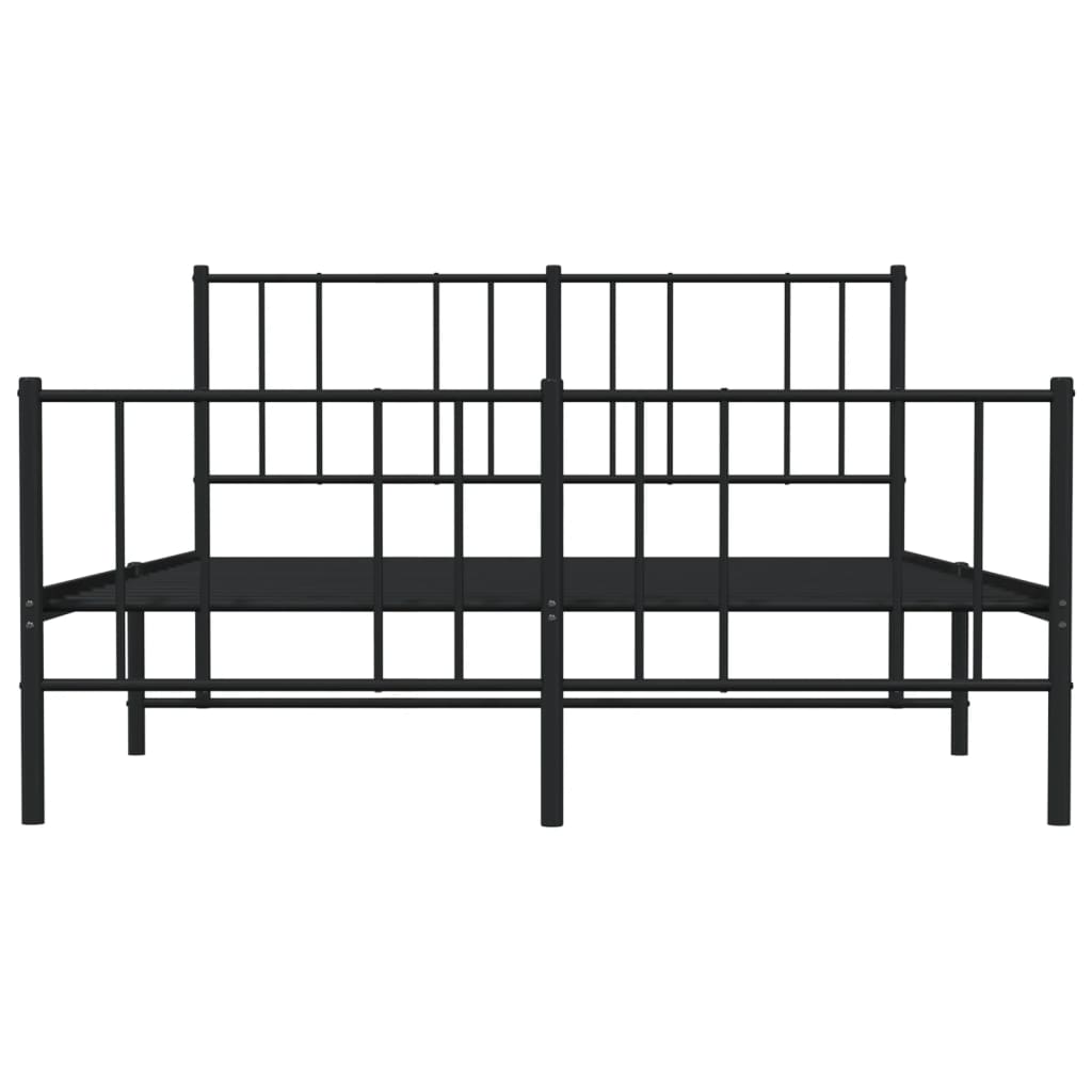 Bedframe met hoofd- en voeteneinde metaal zwart 140x200 cm is nu te koop bij PeponiXL, paradijselijk wonen!
