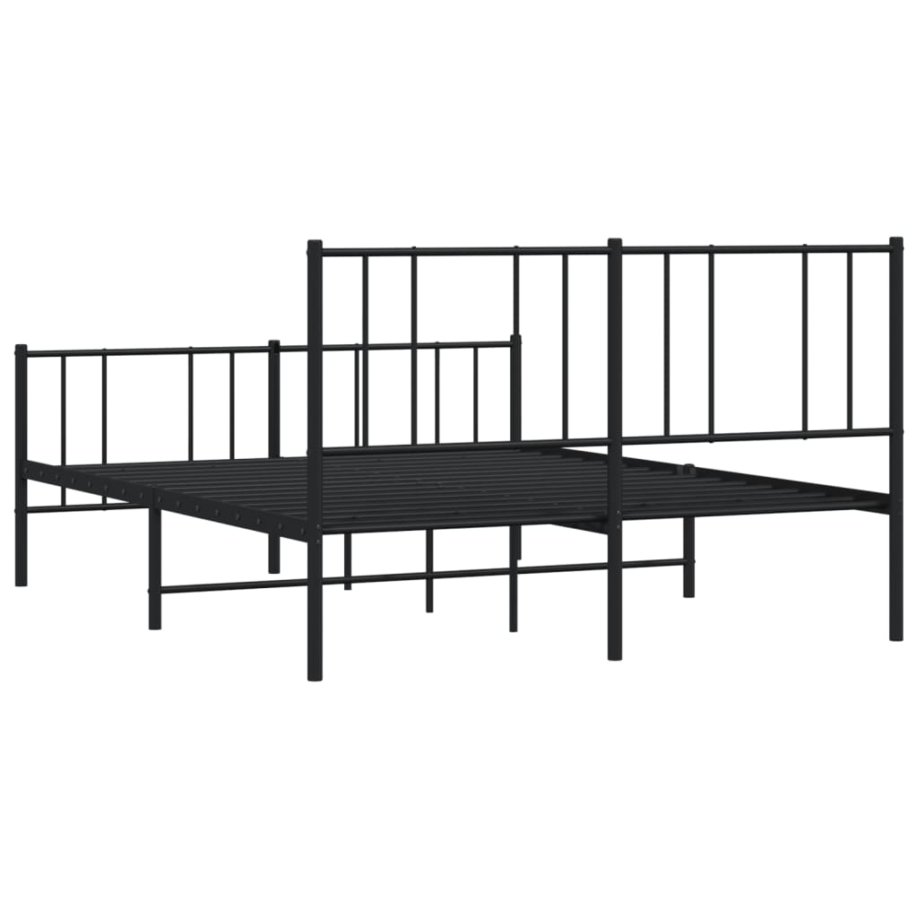 Bedframe met hoofd- en voeteneinde metaal zwart 140x200 cm is nu te koop bij PeponiXL, paradijselijk wonen!