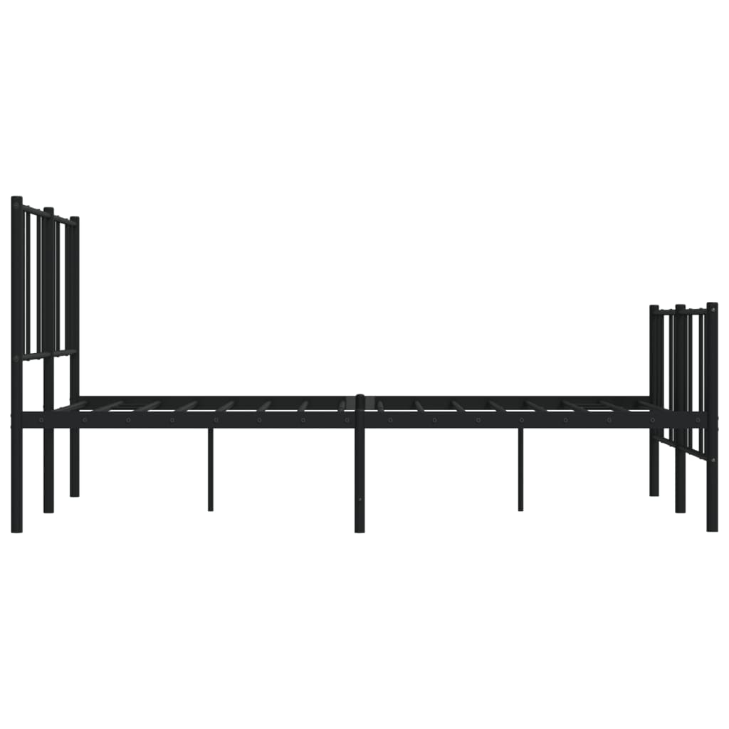 Bedframe met voetbord zonder matras metaal zwart 160x200 cm is nu te koop bij PeponiXL, paradijselijk wonen!