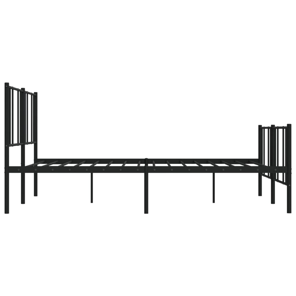 Bedframe met voetbord zonder matras metaal zwart 180x200 cm is nu te koop bij PeponiXL, paradijselijk wonen!