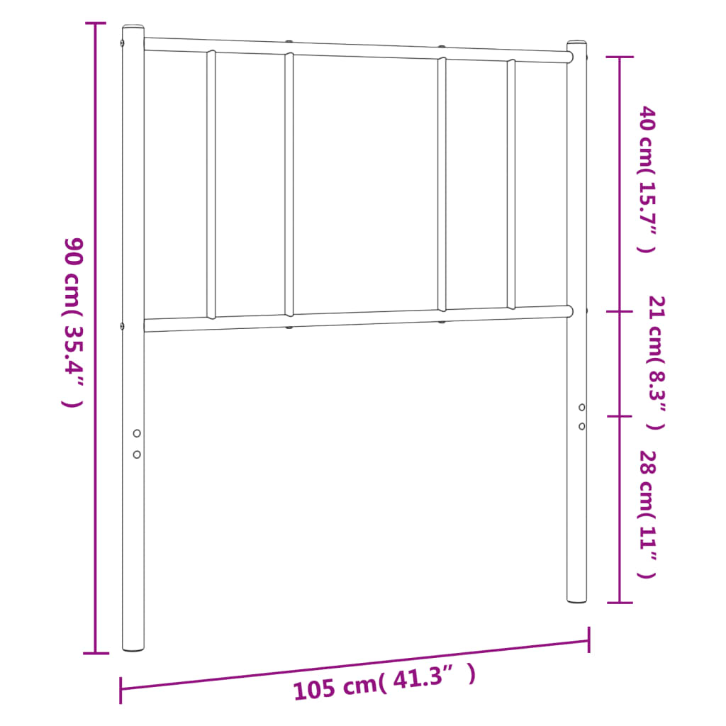 Vervangend hoofdbord metaal zwart 100 cm is nu te koop bij PeponiXL, paradijselijk wonen!