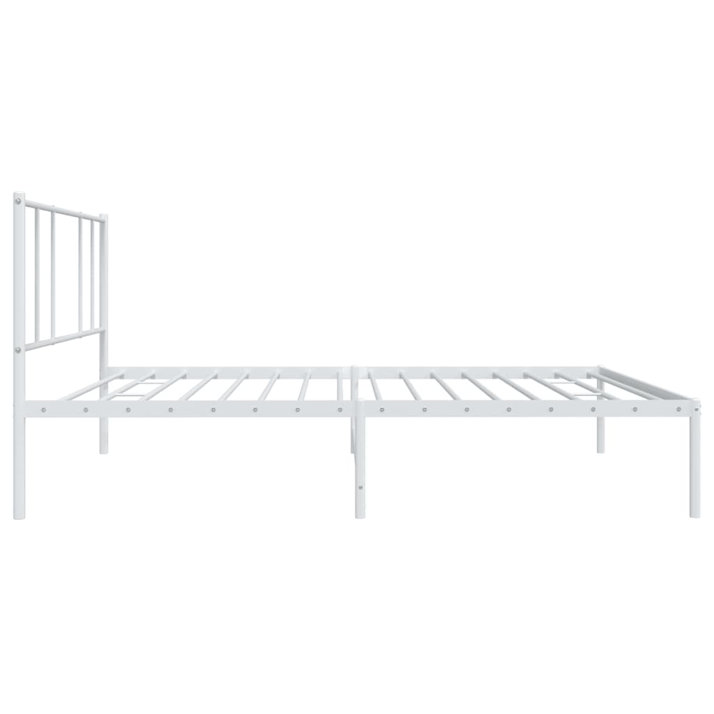 Bedframe met hoofdbord zonder matras metaal wit 75x190 cm is nu te koop bij PeponiXL, paradijselijk wonen!