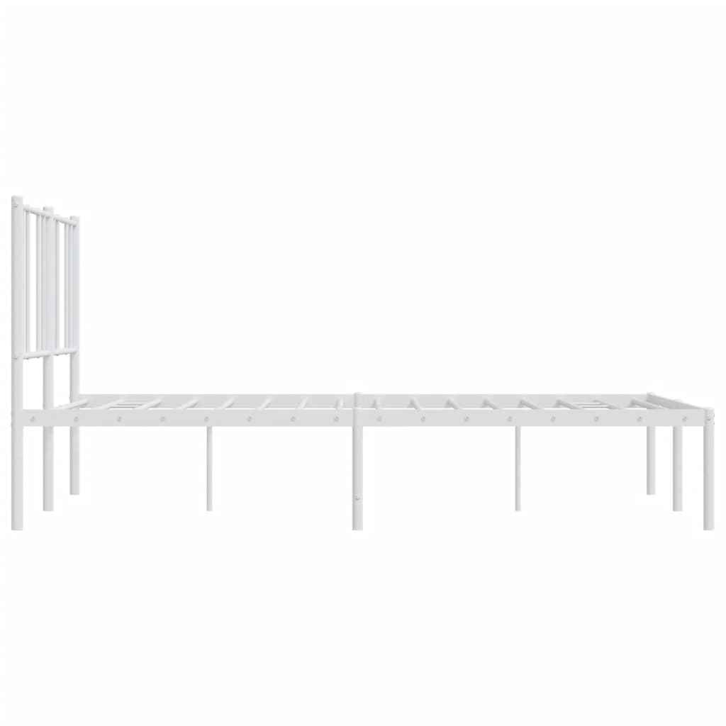 Bedframe met hoofdbord metaal wit 120x190 cm is nu te koop bij PeponiXL, paradijselijk wonen!