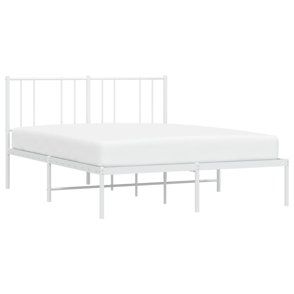 Bedframe met hoofdbord metaal wit 120x200 cm is nu te koop bij PeponiXL, paradijselijk wonen!