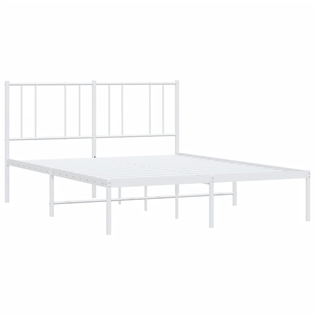 Bedframe met hoofdbord metaal wit 120x200 cm is nu te koop bij PeponiXL, paradijselijk wonen!