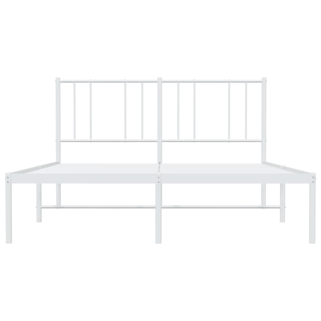 Bedframe met hoofdbord metaal wit 120x200 cm is nu te koop bij PeponiXL, paradijselijk wonen!