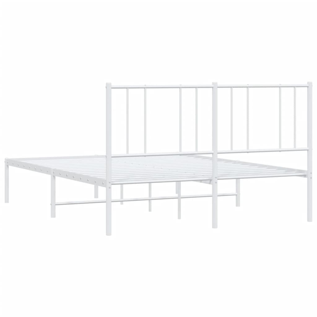 Bedframe met hoofdbord metaal wit 120x200 cm is nu te koop bij PeponiXL, paradijselijk wonen!