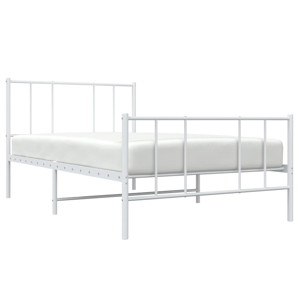 Bedframe met hoofd- en voeteneinde metaal wit 80x200 cm is nu te koop bij PeponiXL, paradijselijk wonen!
