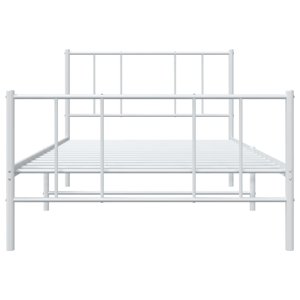 Bedframe met hoofd- en voeteneinde metaal wit 80x200 cm is nu te koop bij PeponiXL, paradijselijk wonen!