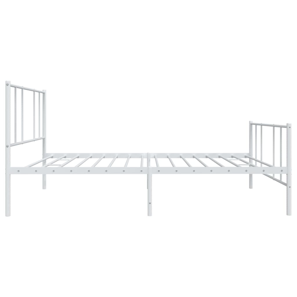 Bedframe met hoofd- en voeteneinde metaal wit 80x200 cm is nu te koop bij PeponiXL, paradijselijk wonen!