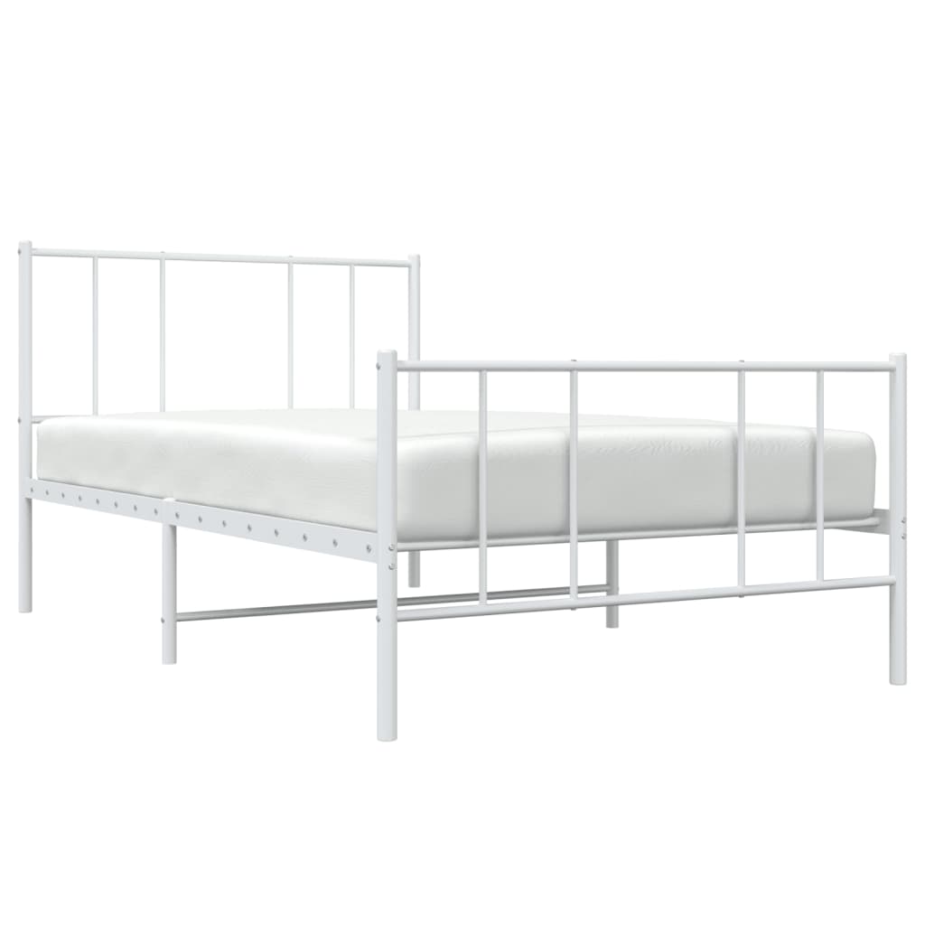 Bedframe met hoofd- en voeteneinde metaal wit 90x190 cm is nu te koop bij PeponiXL, paradijselijk wonen!