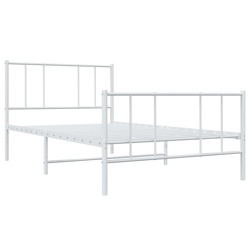 Bedframe met hoofd- en voeteneinde metaal wit 90x190 cm is nu te koop bij PeponiXL, paradijselijk wonen!