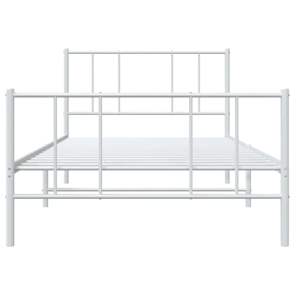 Bedframe met hoofd- en voeteneinde metaal wit 90x190 cm is nu te koop bij PeponiXL, paradijselijk wonen!