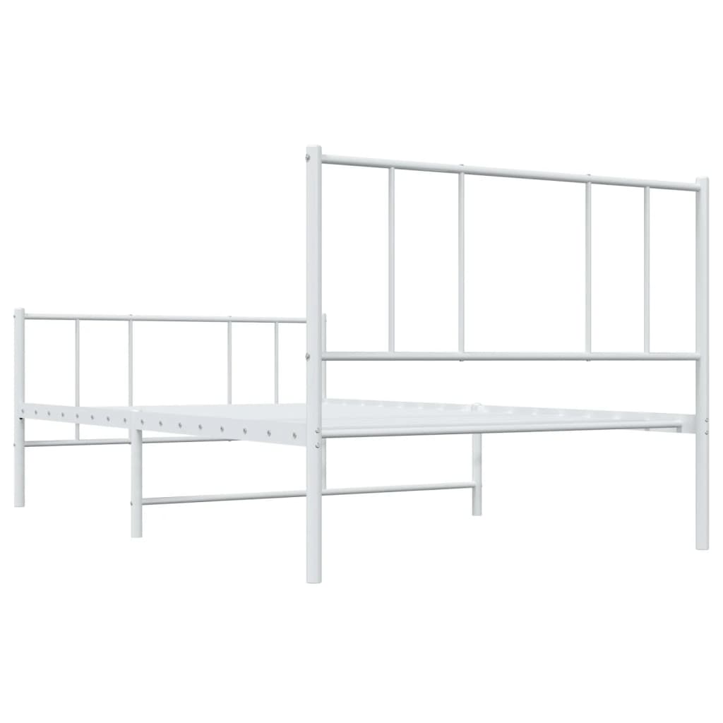 Bedframe met hoofd- en voeteneinde metaal wit 90x190 cm is nu te koop bij PeponiXL, paradijselijk wonen!