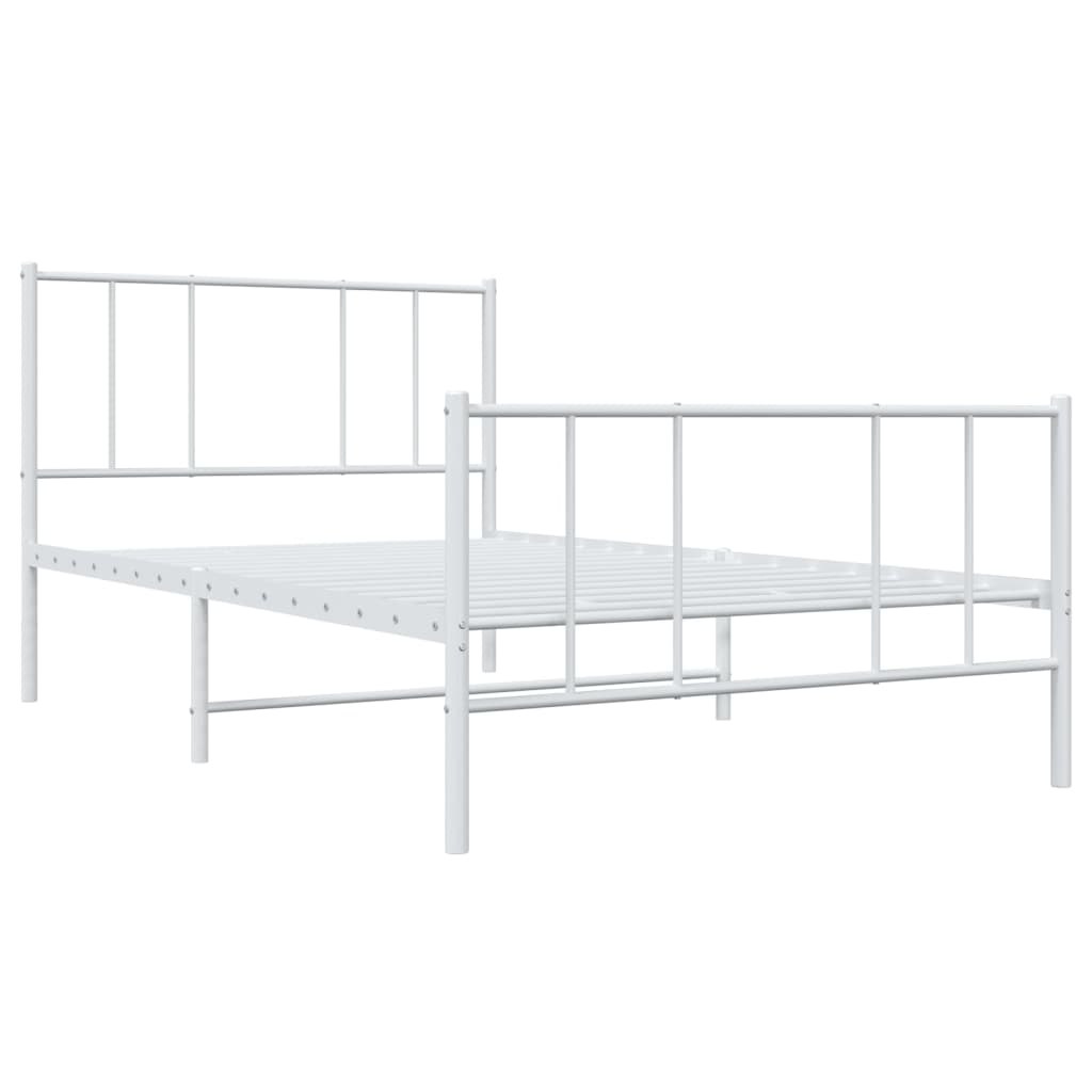 Bedframe met hoofd- en voeteneinde metaal wit 90x200 cm is nu te koop bij PeponiXL, paradijselijk wonen!