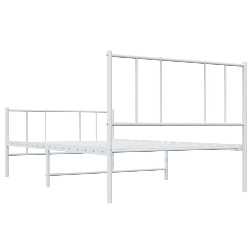 Bedframe met hoofd- en voeteneinde metaal wit 90x200 cm is nu te koop bij PeponiXL, paradijselijk wonen!