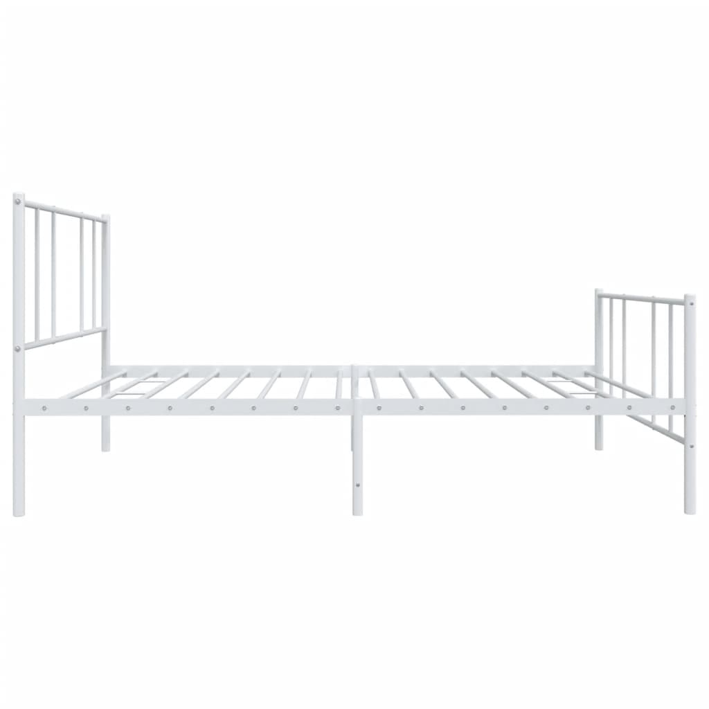 Bedframe met hoofd- en voeteneinde metaal wit 100x190 cm is nu te koop bij PeponiXL, paradijselijk wonen!