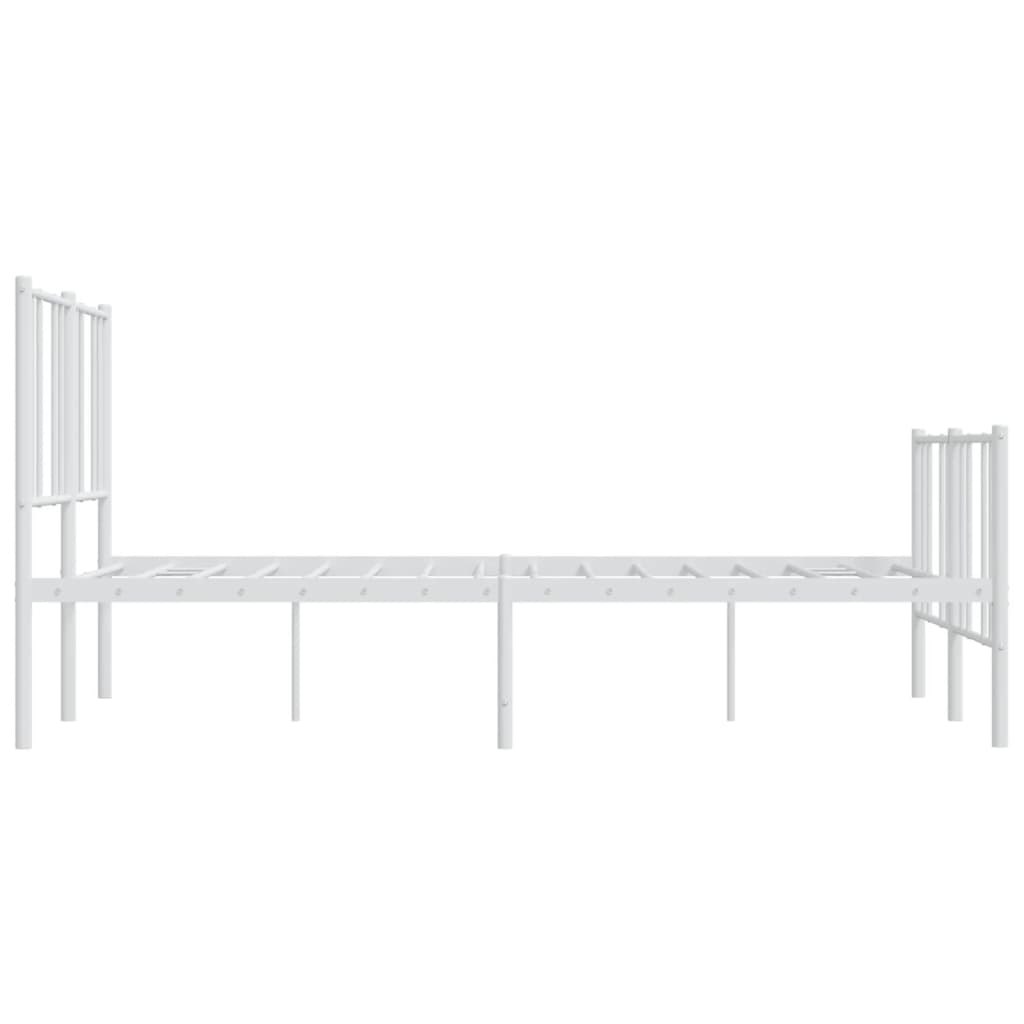 Bedframe met hoofd- en voeteneinde metaal wit 135x190 cm is nu te koop bij PeponiXL, paradijselijk wonen!