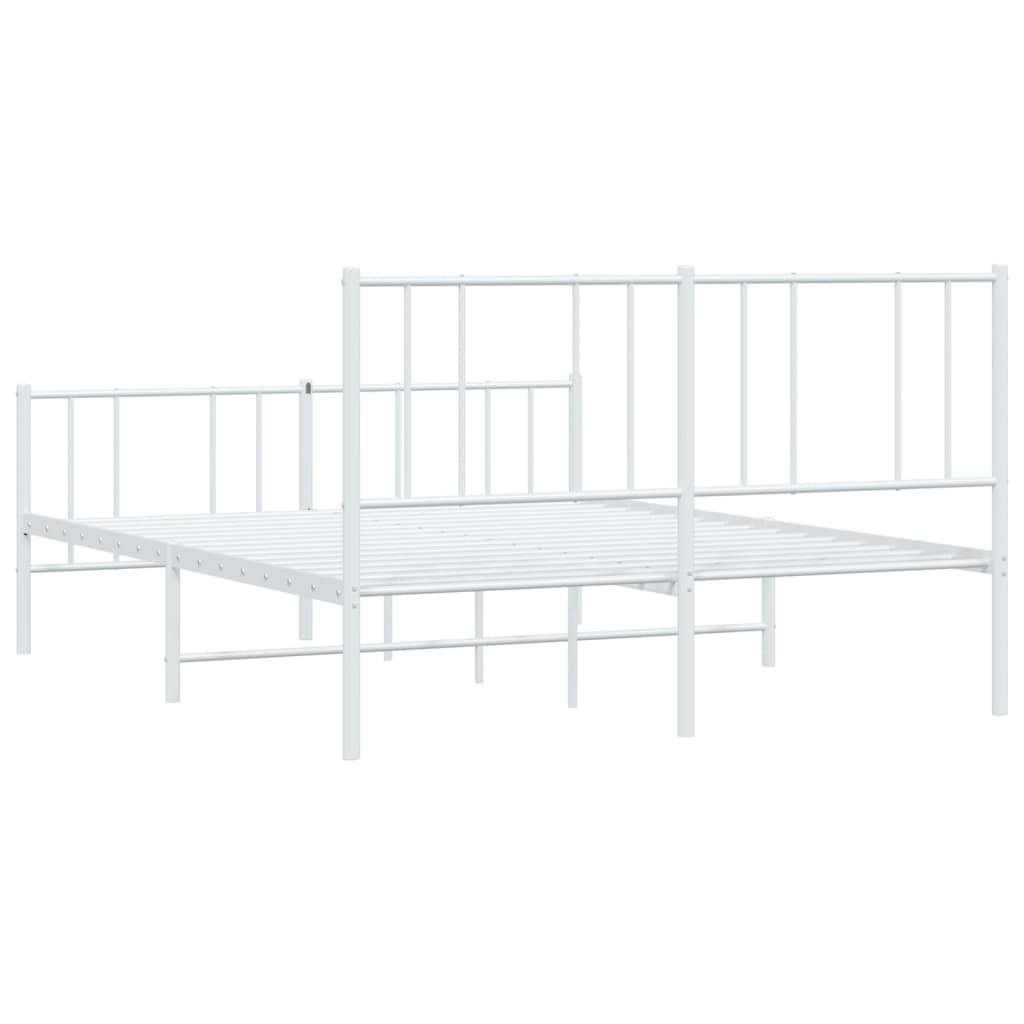 Bedframe met hoofd- en voeteneinde metaal wit 140x200 cm is nu te koop bij PeponiXL, paradijselijk wonen!